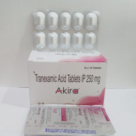 Tranexamic acid 250 mg tablets, used in melasma and hyperpigmentation... 1