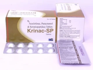 Aceclofenac 100mg +Para 325mg+ Serratiopeptidase 15mg, 10x10