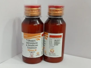 Ofloxacin 50mg + metronidazole 100 mg syrup