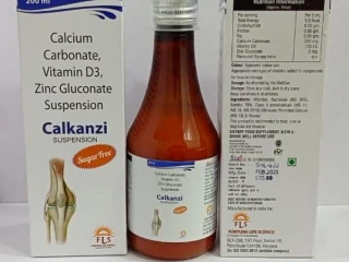 Calcium Carbonate 250MG + Vitamin D3 200 IU + Zinc Gluconate 2MG (Syrup)