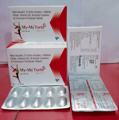 Myo-Inositol 500 mg, D-chiro inositol 12.5 mg, L- Methyl Folate 500 mcg, Vit D3 400 IU, N-Acetyl Cysteine 300 mg, Chromium Picolinate 50 mcg Tablets 1