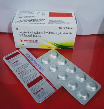 Doxylamine Succinate 20 mg +Vitamin B6 20 mg+ Folic Acid 5 mg Tablets 1