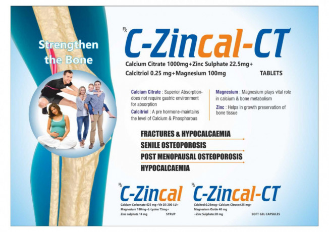 CALCITROL 0.25MG + CALCIUM CITRATE 425MG + MAGNESIUM OXIDE 40MG + ZINC SULPHATE 20MG ( SOFT GEL) 1