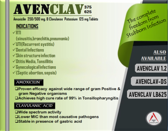 Amoxicillin 500 mg. & Clavulanic Potassium 125 mg Tablets with Lactic Acid Bacillus mono carton 1