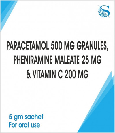 PARACETAMOL 1500 MG GRANULES + PHENIRAMINE MALEATE 25MG + VITAMIN C 200MG 1