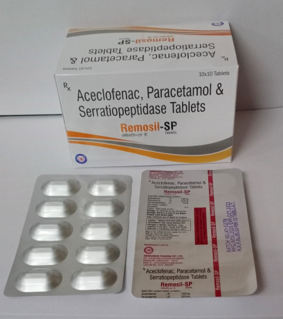 Aceclofenac 100mg+paracetamol 325mg+serratiopeptidase 15mg 1