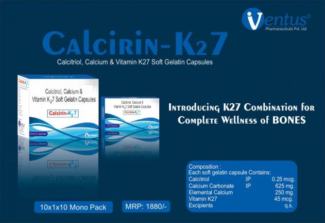 CALCIRIOL 0.25MCG + CALCIUM CARBONATE 625MG + VITAMIN K27 45MCG 1