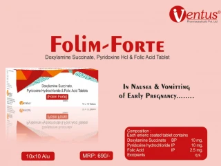 DOXYLAMINE SUCCINATE 10MG + PYRIDOXINE HCL 10MG + FOLIC ACID 2.5MG