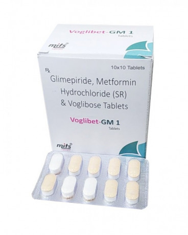 Glimepiride 1 mg, Voglibose 0.2 mg & Metformin HCl500 mg 1