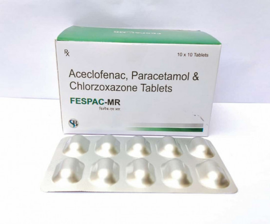 Aceclofenac 100 mg + PCM 325 mg + Chlorzoxazone 250 mg 1