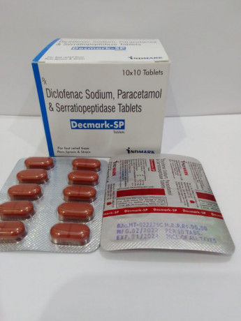 Diclofenac Potassium 50 mg, Paracetamol 325 mg & Serrtiopeptidase 15 mg Tablets 1