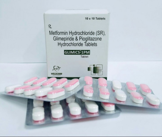 Glimepiride 1 mg+metformin 500 mg +pioglitazone 15 mg 1