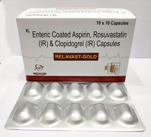 ENTERIC COATED ASPIRIN+ROSUVASTATIN 10 MG+ CLOPIDOGREL 75 MG 1