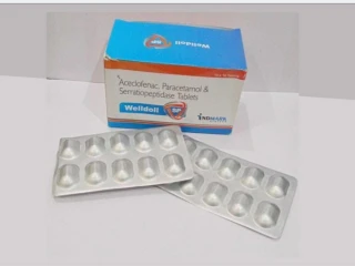 Aceclofenac 100 mg, Paracetamol 325 mg & Serrtiopeptidase 15 mg Tablets