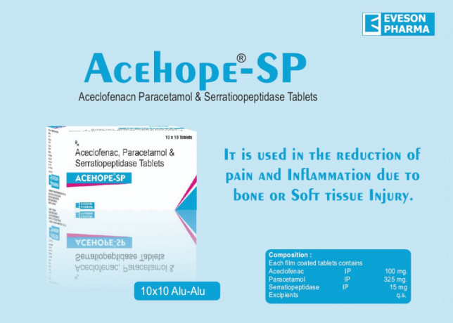Aceclofenac 100mg + Paracetamol 325mg + Serratipeptidase 15mg 1