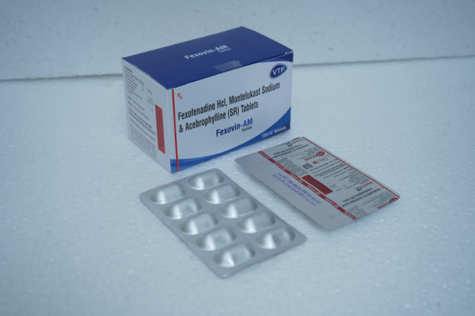 Fexofenadine HCI 120mg + Montelukast 10mg +Acebrophylline 200mg (SR) Tablet 1