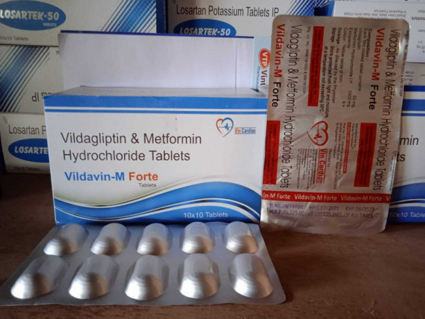 Vildagliptin 50mg + Metformin HCl 1000mg Tablet 1