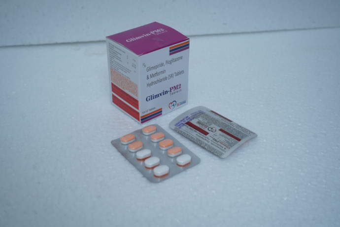 Glimepiride 2mg + Metformin 500mg + Pioglitazone 15mg SR Tablet 1