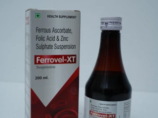 Ferrous Ascorbate 30 mg + Folic Acid 550 mcg + Carbohydrates 4.50 g + Sucrose 4.59 g + Dietary Fibre 0.99 g + Zinc Sulphate 22.5 mg Suspension