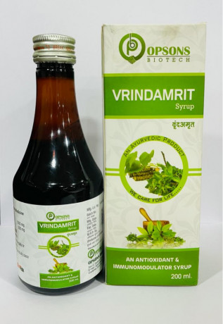 Vrindamrit An Antioxident & Immunomodulater Syrup 200ML the best 2x Power of Immunity Boosting Herbs 1