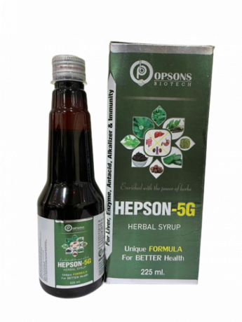 Hepson-5G Ayurvedic Liver, Alkalizer, Enzyme, Antacid & Immunity Booster Syrup 225ML 1
