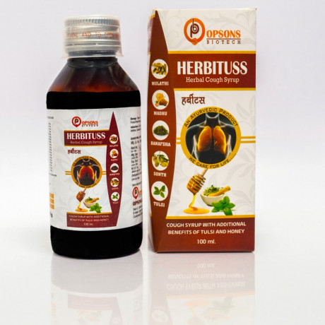 Herbituss Herbal Cough Syrup With Additional Benefits of Tulsi & Honey 100ML 1