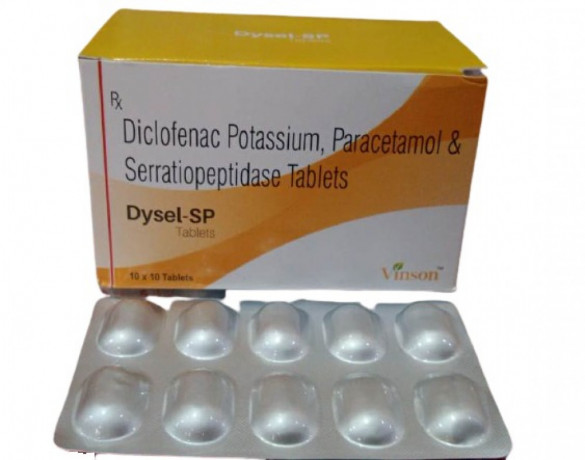Diclofenac Potassium 50mg + Paracetamol 325mg + Serratiopeptidase 15mg Tablet 1