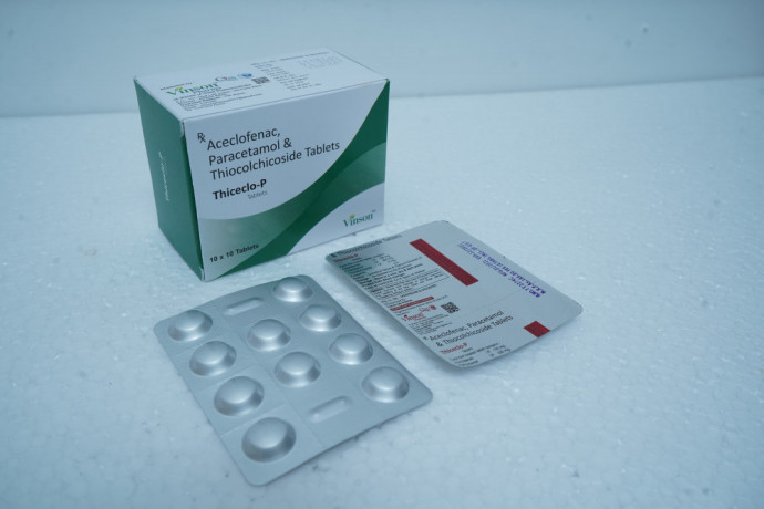 Aceclofenac 100mg + Paracetamol 325mg + Thiocolchicoside 4mg Tablet 1