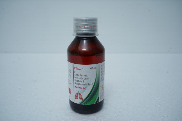 Ambroxol HCI 30mg + Levosalbutamol Sulphate 1mg + Guaiphenesin 50mg Syrup 1