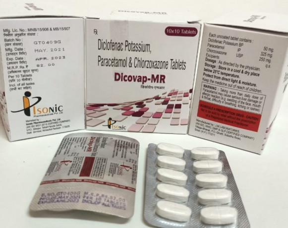 Diclofenac Potassium 100mg ,Paracetamol 325 mg ,Chlorzoxazone 250mg 1