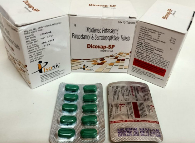 Diclofenac Potassium 100mg ,Paracetamol 325 mg ,Surratiopeptidase 10mg 1