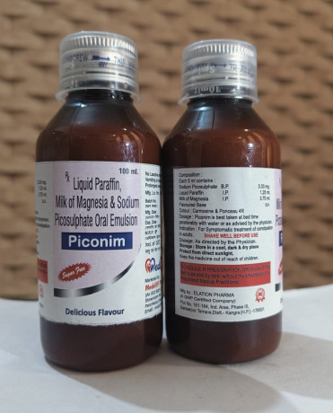 Liquid paraffin 1.25ml milk of magnesia 3.75ml and sodium pyrosulfate 3.33mg 1