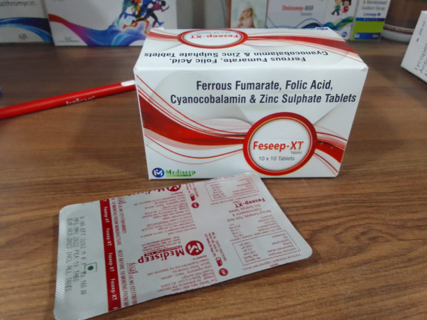 Ferrous fumarate folic acid cyanocobalamin and zinc Sulphate Tablets 1