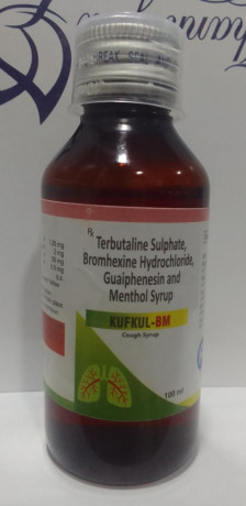 TERBUTALINE SULPHATE,BROMHEXINE HYDROCHLORIDE,GUAIPHENESIN AND METHOL SYRUP 1