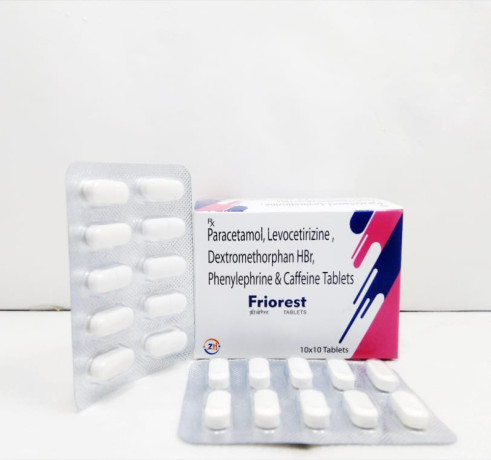 Paracetamol 325 mg+Levocetirizine HCl 5 mg+Dextromethorphan HCl 5 mg+Phenylephrine 5 mg +Caffeine 30 mg 1