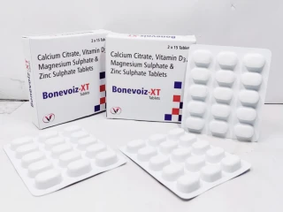 Calcium citrate 1000mg, vitamin d3 1000 iu, magnesium sulphate 20 mg & zinc sulphate 7.5mg