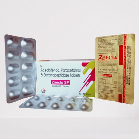 Aceclofenac 100mg+Paracetamol 325mg+Serratiopeptidase 15mg 1
