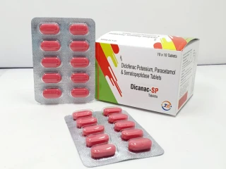 Diclofenac sodium 50mg+Paracetamol 325mg+Serratiopeptidase 15 Mg