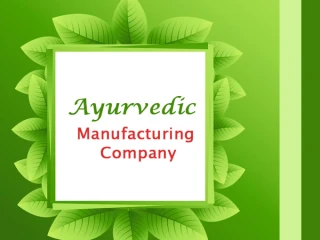 Ayurvedic Third Party Manufacturing Company