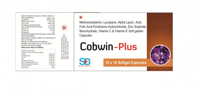 COBWIN PLUS with Methycoblamin, Lycopene, Alpha Liopic acid and multivitamins 4