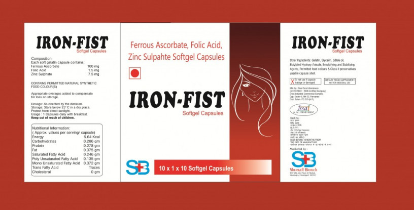 Ferrous Ascorbate, Folic Acid , Zinc (SOFTGEL- MONO-CARTON) 2