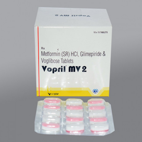 Glimepiride 2mg+Metformin 500mg+voglibose 0.2mg 1