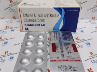Cefixime 200 and lactic acid bacillus dispersible tablet.
