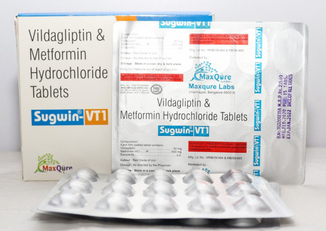 Vildagliptin 50 Mg + Metformin HCI IP 500 Mg Tablets 1