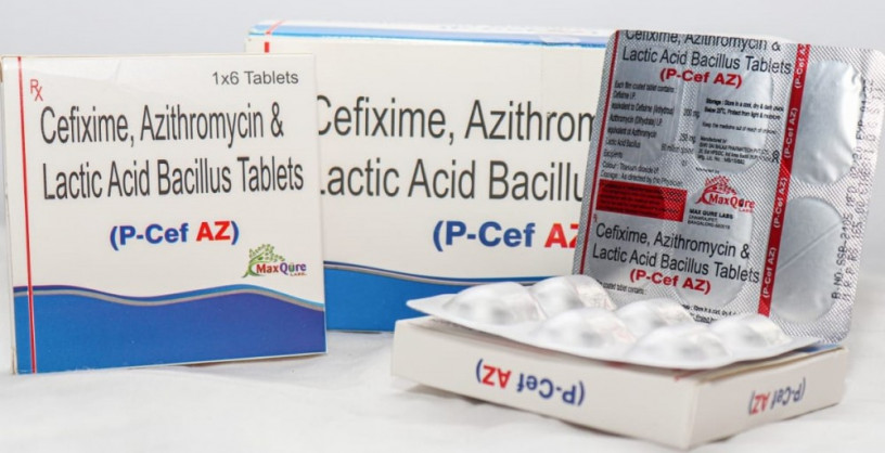 Cefixime IP 200 Mg + Azithromycin(Dihydrate) IP Eq To Azithromycin 250 Mg+ Lactic Acid Bacillus 60 Million Spores 1