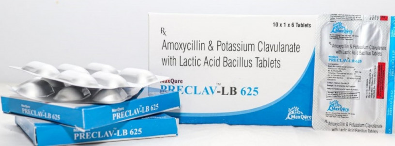 Amoxycillin 500 Mg +Potassium Clavulanate 125 Mg + Lactic Acid Bacillus 60 Million Spores 1