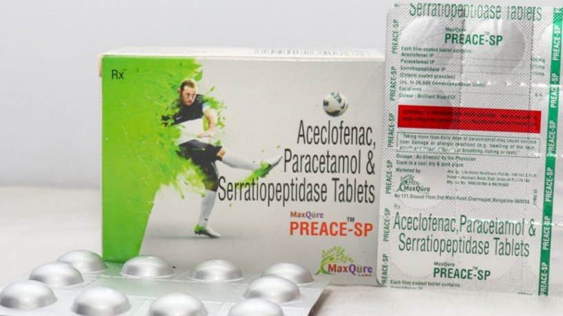 Aceclofenac 100Mg +Paracetamol 325 Mg+Serratiopeptidase 15Mg Tablets 1