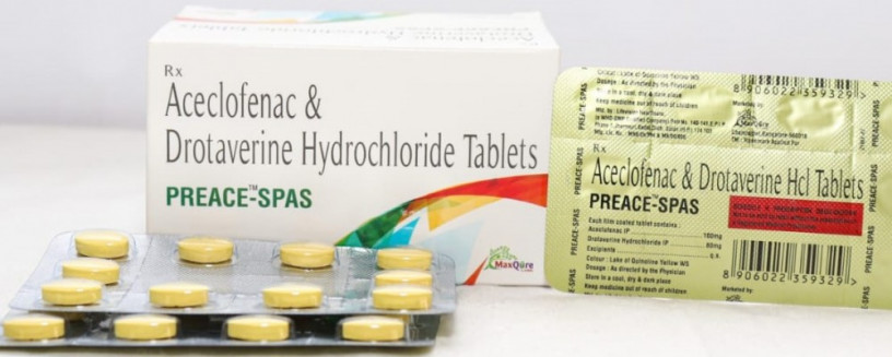 Aceclofenac I.P. 100 Mg + Drotaverine Hcl I.P. 80 Mg Tablets 1