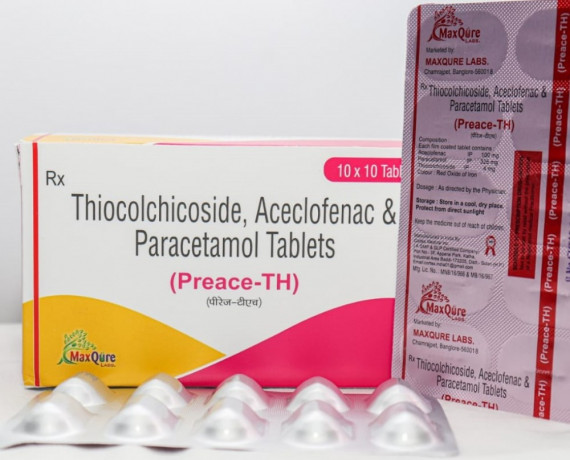 Aceclofenac IP 100 Mg+ Paracetamol IP 325 Mg +Thiocolchicoside IP 4 Mg Tablets 1
