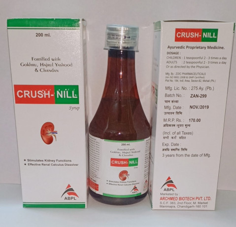 CRUSH-NILL SYRUP (FORTIFIED WITH GOKHRU, HAJRUL YASHOOD & CHANDAN) 1